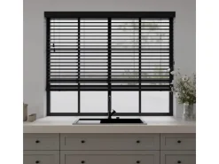 Cocoon Home Concepts Holz Jalousien 150 x 130 50mm Lamellen Schwarz