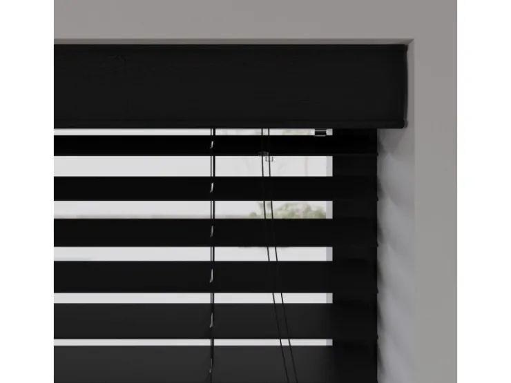 Cocoon Home Concepts Holz Jalousien 130 x 130 50mm Lamellen Schwarz