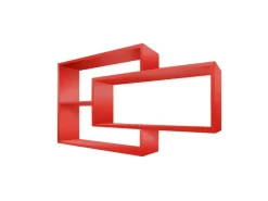 Coemo Wandregal KARO 104x20x59cm aus Holz in Rot Wandregal KARO 104x20x59cm aus Holz in Rot* Vasen|Schweberegale