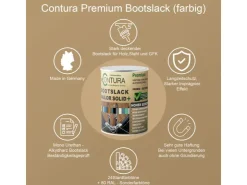 CONTURA Bootslack Farbig Yacht Buntlack Metall Holz GFK Boot Seidenmatt 1 Liter RAL 9005 Analog