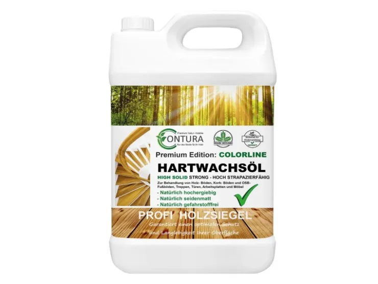 CONTURA Hartwachsöl Colorline FARBIG Fußbodenöl Parkettöl Möbelöl Holzöl 2,5 Liter 02 Raucheiche* Farbtester