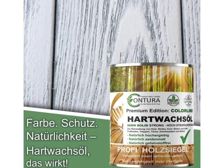 CONTURA Hartwachsöl Colorline FARBIG Fußbodenöl Parkettöl Möbelöl Holzöl 2,5 Liter 02 Raucheiche* Farbtester