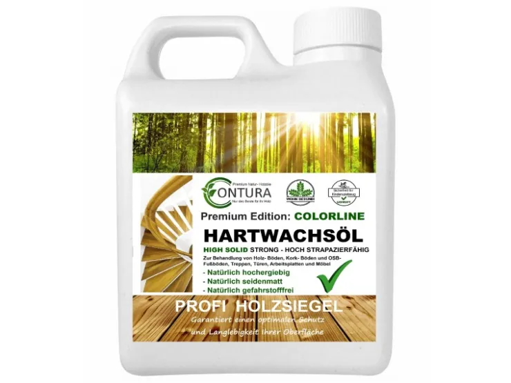 CONTURA Hartwachsöl Colorline FARBIG Fußbodenöl Parkettöl Möbelöl Holzöl 1 Liter 02 Raucheiche