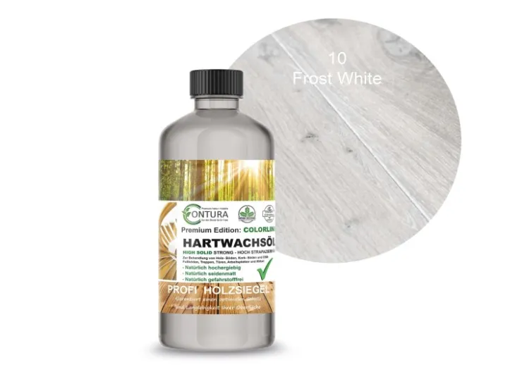 CONTURA Hartwachsöl Colorline FARBIG Fußbodenöl Parkettöl Möbelöl Holzöl 250ml 10 Frost White
