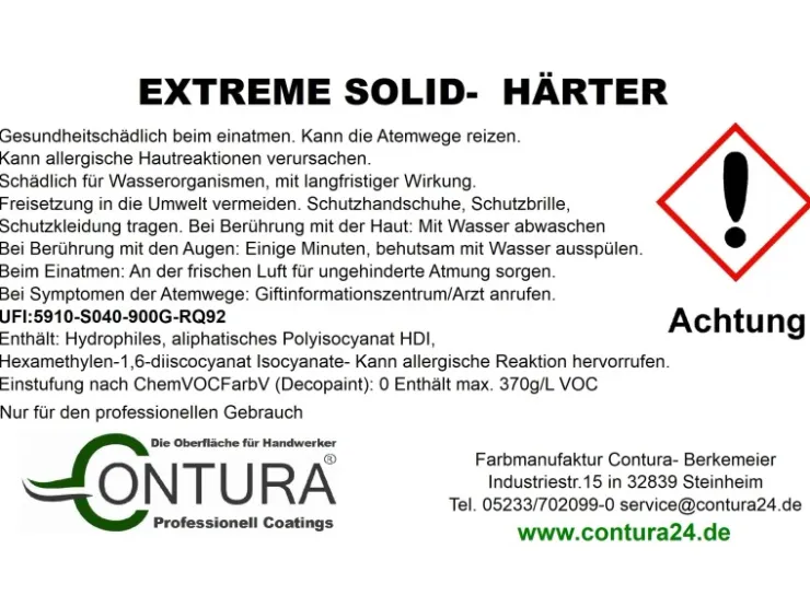 CONTURA 2K Parkett & Treppenlack mit Härter Extreme Solid Holzlack Möbellack Seidenmatt 10 Liter