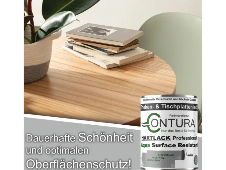 CONTURA Tischplattenlack Hartlack Treppenlack Lack & Universallack Grundierung Matt 750ml