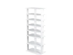 Costway 8 Stufiges Schuhregal Höhenverstellbar Holz Doppel