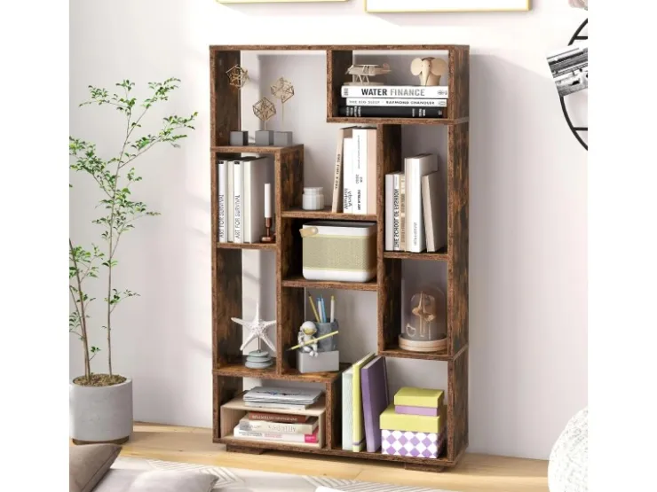 Costway Bücherregal mit 9 Fächern Standregal 120cm* Bücherregale