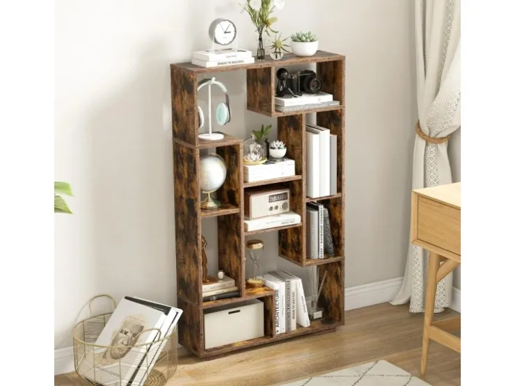 Costway Bücherregal mit 9 Fächern Standregal 120cm* Bücherregale