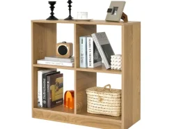 Costway Bücherregal mit 4 Fächern Würfelregal 73 x 33 x 73 cm Natur* Bücherregale|Holzregale