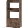 Costway Bücherregal mit Schublade 55 x 29 x 105 cm Rustikales Braun* Bücherregale