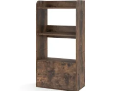 Costway Bücherregal mit Schublade 55 x 29 x 105 cm Rustikales Braun* Bücherregale