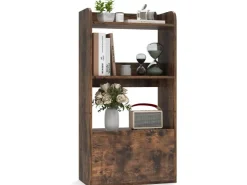 Costway Bücherregal mit Schublade 55 x 29 x 105 cm Rustikales Braun* Bücherregale
