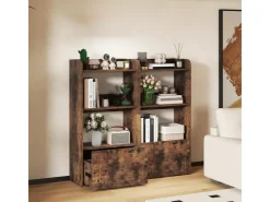 Costway Bücherregal mit Schublade 55 x 29 x 105 cm Rustikales Braun* Bücherregale