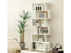 Costway Bücherregal mit Türen Standregal 183 x 70 x 23 cm* Regal Weiß