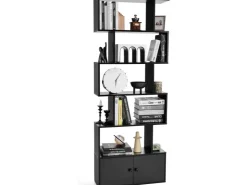 Costway Bücherregal mit Türen Standregal 183 x 70 x 23 cm* Bücherregale