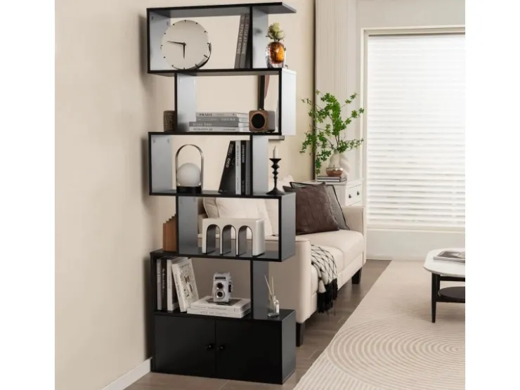 Costway Bücherregal mit Türen Standregal 183 x 70 x 23 cm* Bücherregale