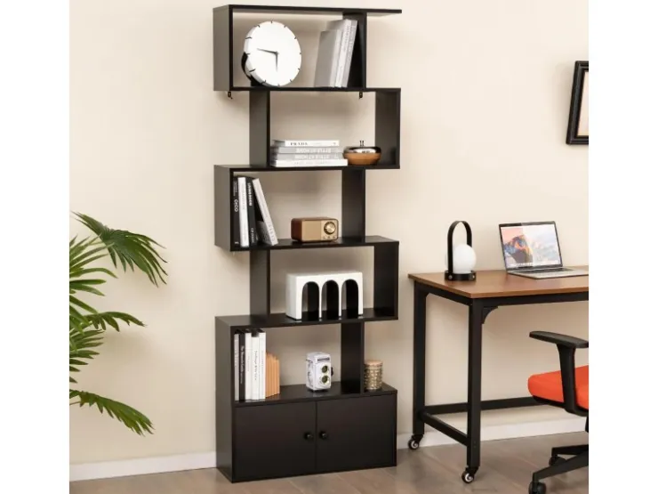 Costway Bücherregal mit Türen Standregal 183 x 70 x 23 cm* Bücherregale