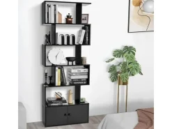 Costway Bücherregal mit Türen Standregal 183 x 70 x 23 cm* Bücherregale