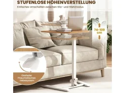 Costway Beistelltisch Höhenverstellbar mit Rollen Stehtisch* Tische