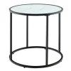 Costway Beistelltisch Runder Sofatisch mit Glasplatte 50 x 50 x 50 cm* Tische