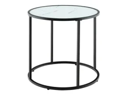 Costway Beistelltisch Runder Sofatisch mit Glasplatte 50 x 50 x 50 cm* Tische