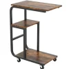 Costway Beistelltisch Sofatisch mit Rollen C-Form 3 Ebenen Kaffeetisch* Tische