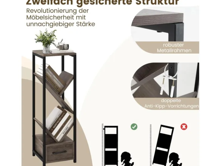 Costway Büroregal Freistehend Aufbewahrungsregal 30,5 x 30,5 x 91,5 cm* Büroregale