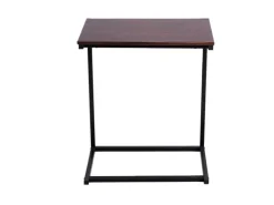 Costway C-förmig Beistelltisch Laptoptisch Metall 55x35x65cm Braun* Tische