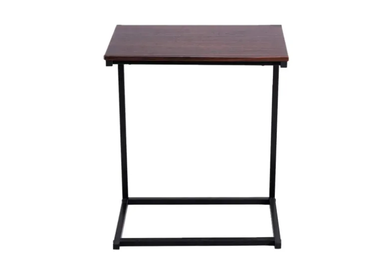 Costway C-förmig Beistelltisch Laptoptisch Metall 55x35x65cm Braun* Tische