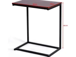 Costway C-förmig Beistelltisch Laptoptisch Metall 55x35x65cm Braun* Tische