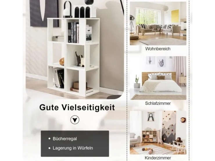 Costway 2er Set Bücherregal Aus Holz mit 3 Ebenen & Kippsicherung Weiß* Bücherregale|Holzregale