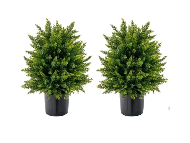 Costway 2er Set Kunstpflanze für Haus Büro Grün 55cm* Kunstpflanzen