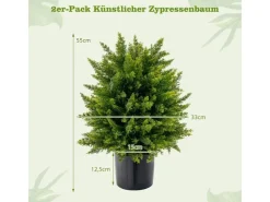 Costway 2er Set Kunstpflanze für Haus Büro Grün 55cm* Kunstpflanzen