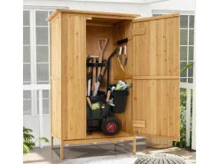 Costway Gartenschrank Holz Geräteschuppen 91 x 66 x 150 cm* Holzregale