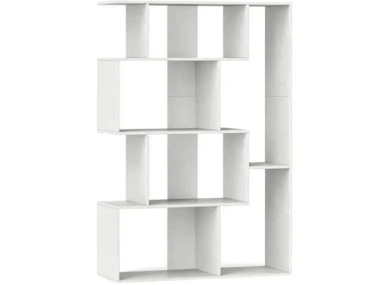 Costway Geometrische Holzregal Bücherregal mit Kippsicherungen