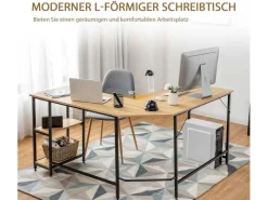 Costway L-förmiger Schreibtisch Homeoffice Schreibtisch* Tische