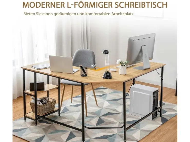 Costway L-förmiger Schreibtisch Homeoffice Schreibtisch* Tische