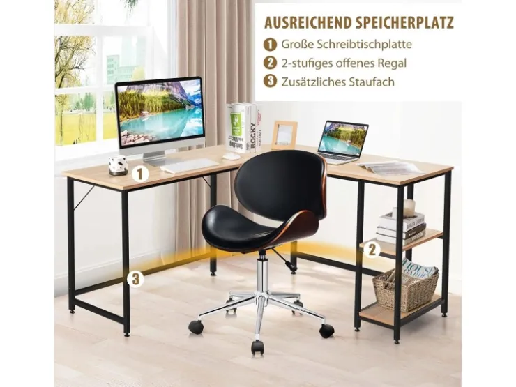 Costway L-förmiger Schreibtisch Homeoffice Schreibtisch* Tische