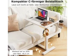 Costway Pflegetisch mit Rollen Betttisch Krankentisch* Tische