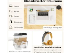 Costway Pflegetisch mit Rollen Betttisch Krankentisch* Tische