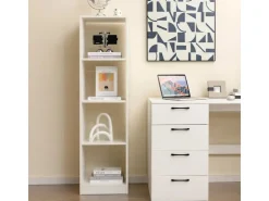 Costway Regal mit 4 Fächern Bücherregal Holz 38 x 142 x 33 cm Weiß* Holzregale