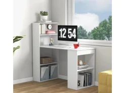 Costway Schreibtisch mit Bücherregal 122 x 56 x 122 cm
