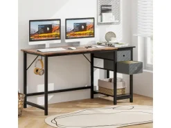 Costway Schreibtisch mit 2 Schubladen Großer PC-Tisch Zuhause* Tische