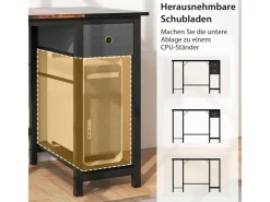 Costway Schreibtisch mit 2 Schubladen Großer PC-Tisch Zuhause* Tische