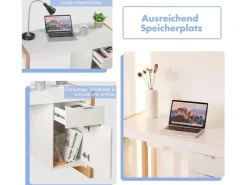 Costway Schreibtisch mit Schublade und Schrank Kinderschreibtisch Weiß* Schränke