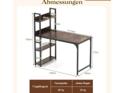 Costway Schreibtisch mit Ladestation