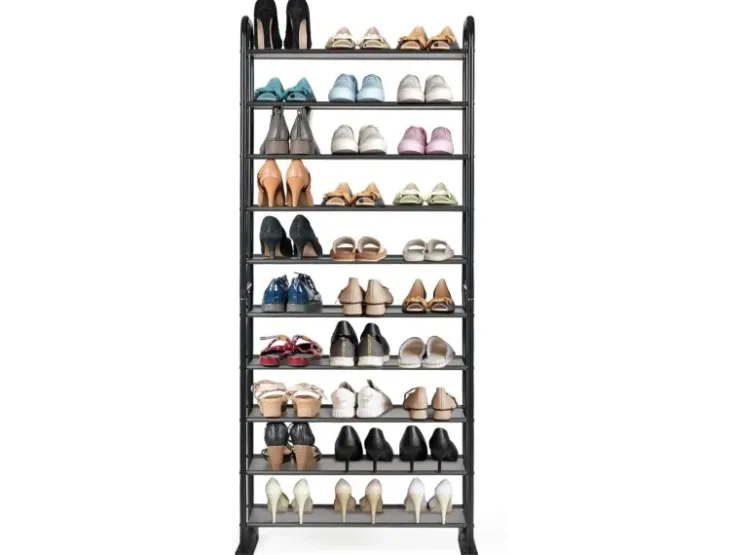 Costway Schuhregal mit 10 Ebenen mit Abnehmbarem Regal Schwarz* Regale Schwarz