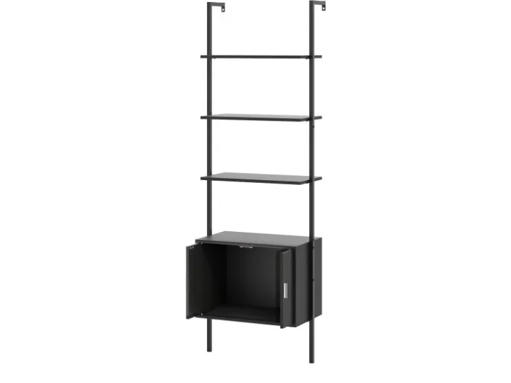 Costway 5-Stöckiges Leiterregal Bücherregal 60 x 35 x 184cm Schwarz