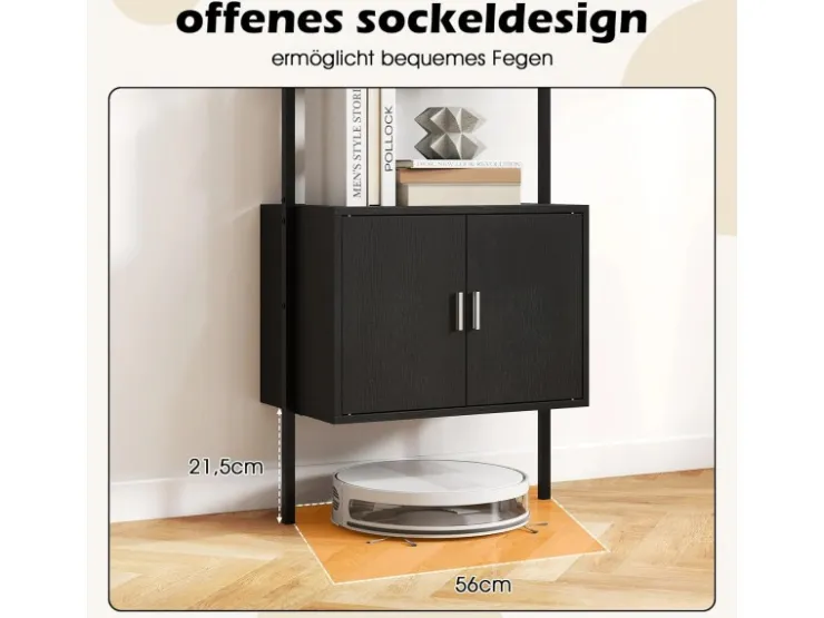 Costway 5-Stöckiges Leiterregal Bücherregal 60 x 35 x 184cm Schwarz